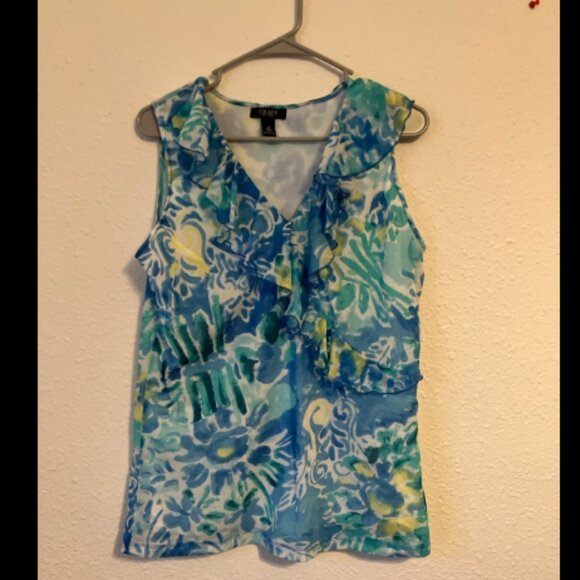 🎃3/$10 SALE🎃Chaps brand size 1X Colorful Sleeveless Top - Picture 1 of 4